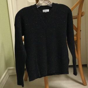 Madewell charcoal gray with light specs 100% cashmere crew neck sweater